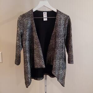 Rock 45 Wrangler Cardigan Size Medium Metallic Sparkle Rodeo Concert 3/4 Sleeve